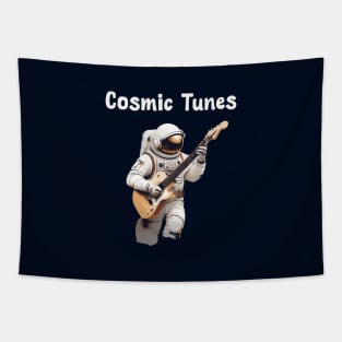 Astronaut playing guitar in space Tapestry