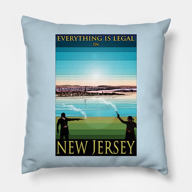 Visit New Jersey Pillow by RocketPopInc