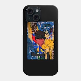 Conqueror - Dark Male Character with Basic Mask and Street Art Background Phone Case