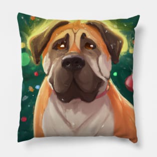 Cute Mastiff Drawing Pillow