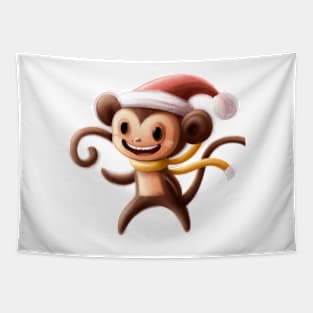 Cute Monkey Drawing Tapestry