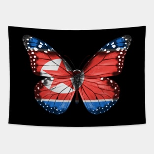 North Korean Flag  Butterfly - Gift for North Korean From North Korea Tapestry