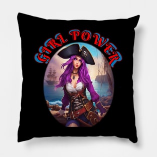 Girl power purple pirate wench Pillow