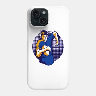 Rugby Winger With Ball Retro Phone Case