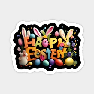 Happy Easter! Easter Bunnies Easter Gifts Magnet