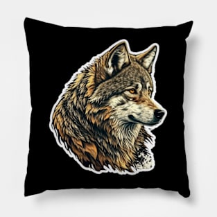 wolf sharp face Pillow