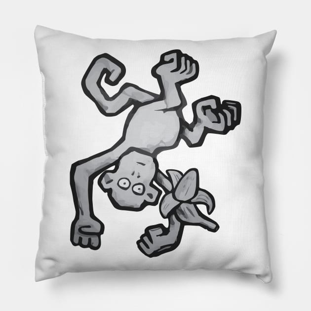 Upside Down Monkey Pillow by at1102Studio