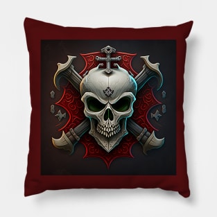 Beautiful image of skull and crossbones with ruby red. Pillow