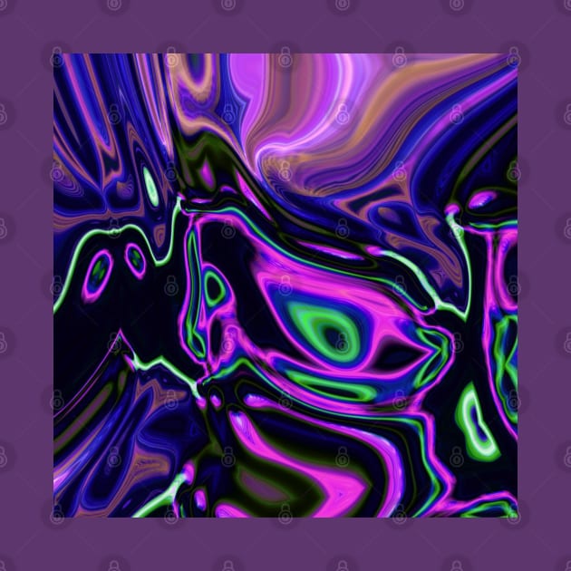 1980s modern girly abstract laser rays neon green purple swirls by Tina