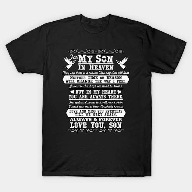 Love Miss You Son Tshirt - In Loving Memory Of Son In Heaven Love Miss You Son Tshirt - In Loving Memory Of Son In Heaven