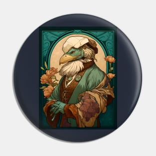 The Other Art Nouveau Bearded Dodo Professor Pin