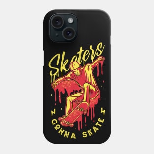 Skaters Gonna Skate // Retro Skateboarding Vintage Skater Phone Case