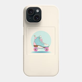 Pastel Blue Vintage Roller Skates Pop Art Phone Case