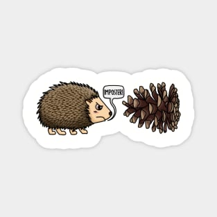 Silly Hedgehog and Pinecone Magnet