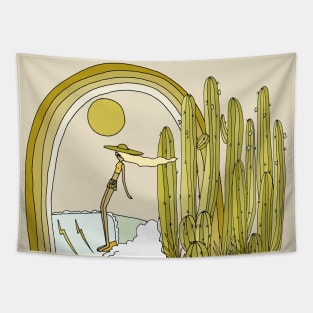 desert surf cacti daydreams // retro surf art by surfy birdy Tapestry