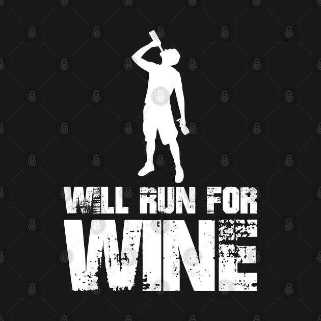 Will Run for Wine - male runner by PAVOCreative