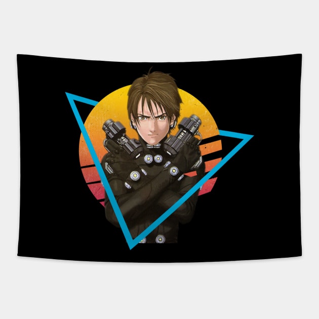 Tokyo's Urban Warfare - Channel the Intense GANTZ Vibes on a Tee Tapestry by NinaMcconnell