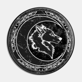 Celtic Wolf and Moon Pin