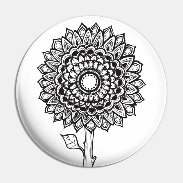 Sunflower Mandala Pin by aterkaderk