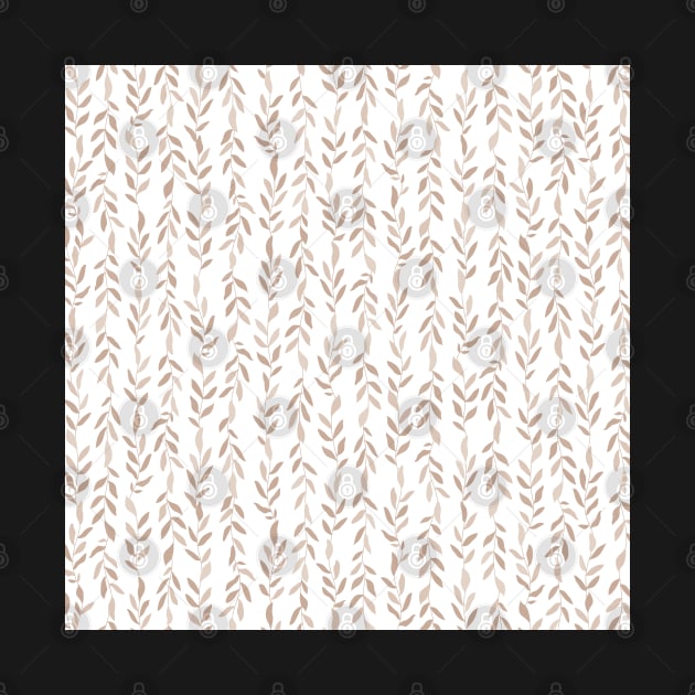 Taupe Minimal Leaves Pattern by sorbetedelimon