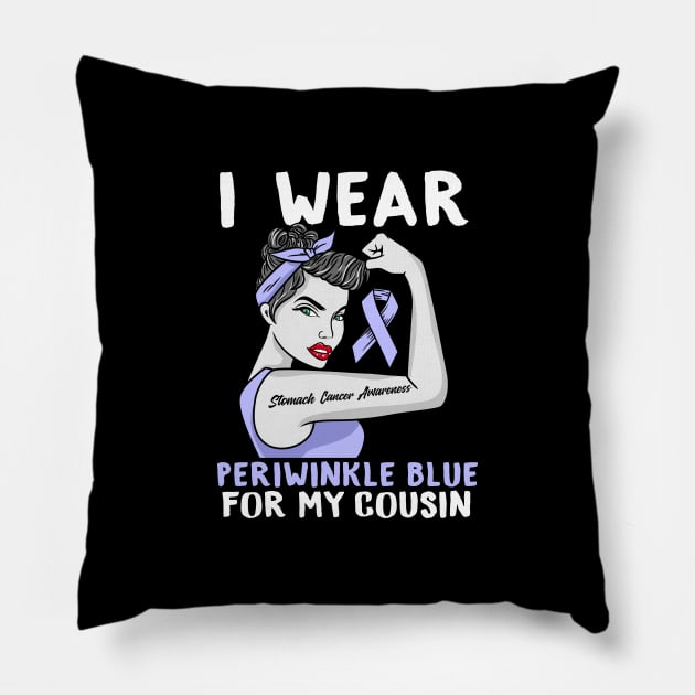I Wear Periwinkle Blue For My Cousin - Cancer Awareness Pillow by biNutz
