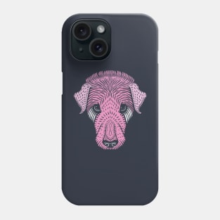 Vintage dog head-pink Phone Case