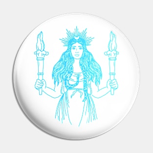 Sky Blue Goddess Hekate Pin