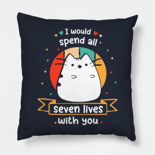 Cat with seven lives - funny sayings with cats Pillow