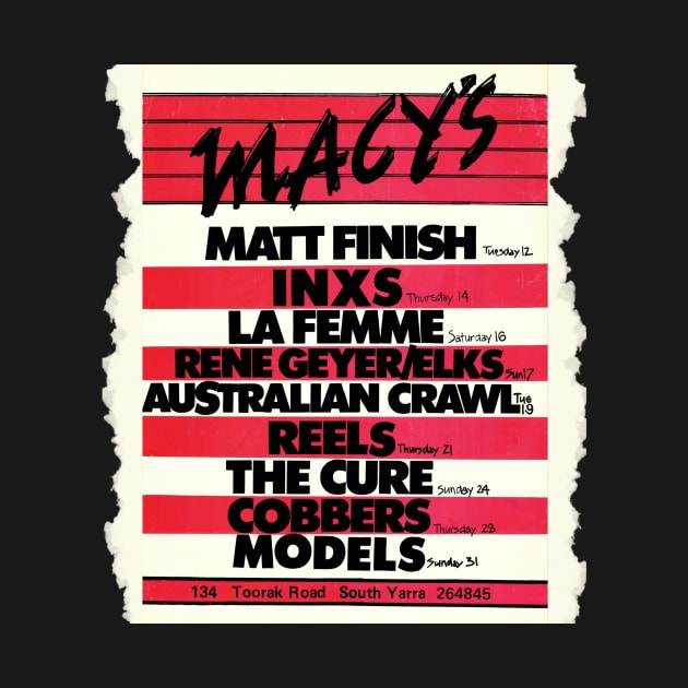 Macy's South Yarra Gig Guide August 1980 by Timeless Chaos