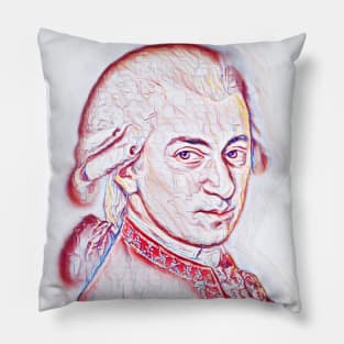 Wolfgang Amadeus Mozart Portrait | Wolfgang Amadeus Mozart Artwork | Line Art Pillow