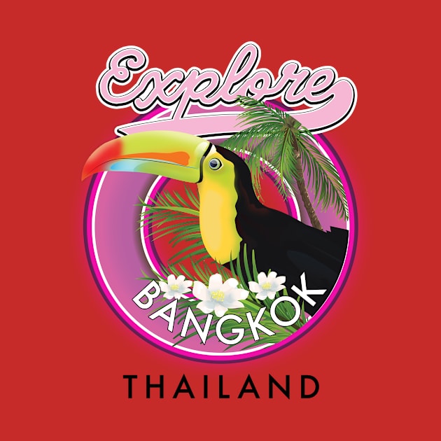 explore Bangkok indonesia travel logo by nickemporium1