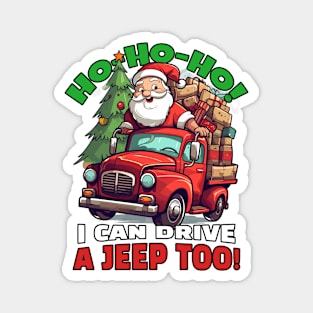 Even Santa drives a jeep! Magnet