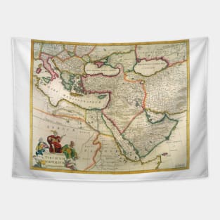 Antique Map of the Turkish and Ottoman Empire by Frederick de Wit Tapestry