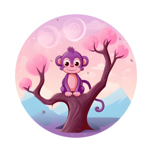 Purple Monkey in a Bubblegum Tree T-Shirt