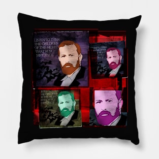 BRAM STOKER, GOTHIC WRITER OF DRACULA, COLLAGE Pillow