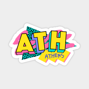 Athens, Greece Retro 90s Logo Magnet