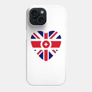 British Swiss Multinational Patriot Flag Series (Heart) Phone Case