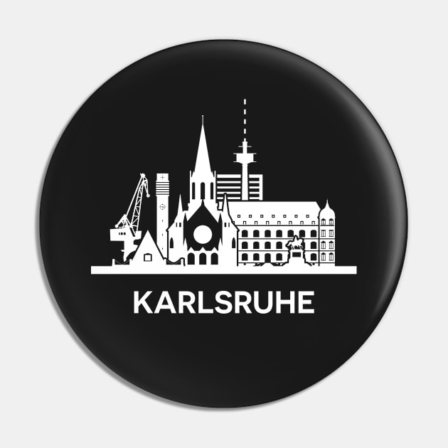 Karlsruhe Skyline, white Pin by yulia-rb