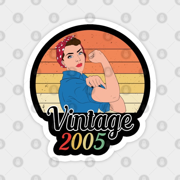 Vintage Born In 2005 Funny 15th Birthday Magnet by creativeKh