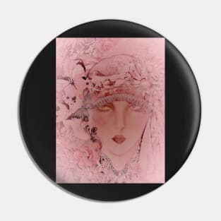 ART DECO PASTEL PINK FLAPPER COLLAGE POSTER PRINT Pin