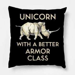 Unicorn With a Better Armor Class Pillow