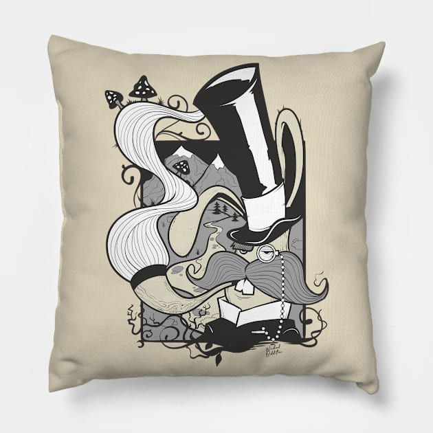 Gentleman Rabbit Pillow by WickedOddities