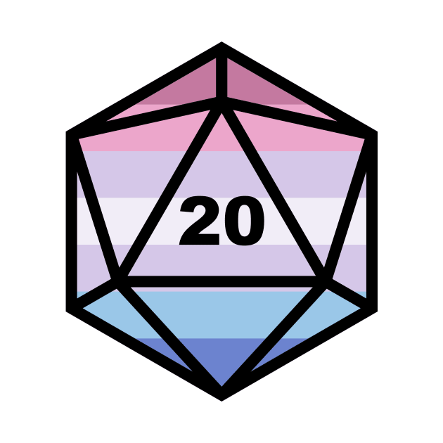 Pride D20: Bigender by MeepDrawsThings