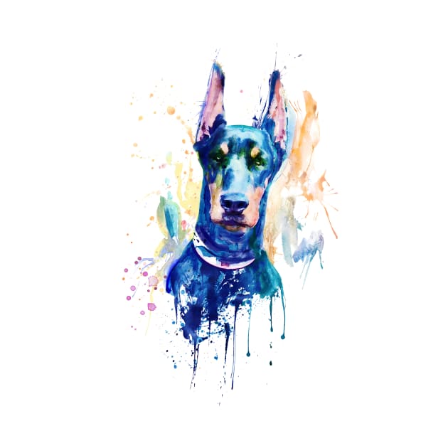 Doberman Dog Head by Marian Voicu