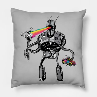 Rainbow Lazer Bot Pillow