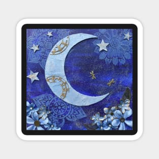 Moonlight Magic Mixed Media Magnet