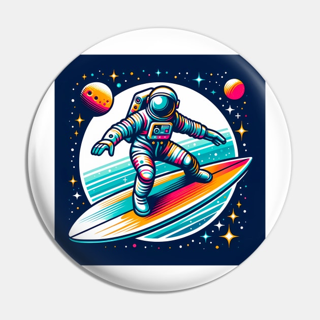 The Surfer Astronaut Pin by Moniato