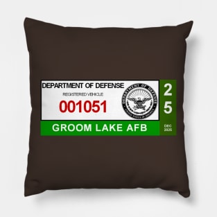 2025 Groom Lake Area 51 Vehicle Base Permit UFO Pillow