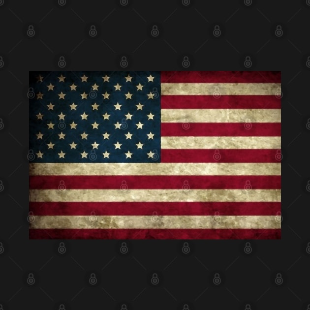 Vintage American flag by valentinahramov