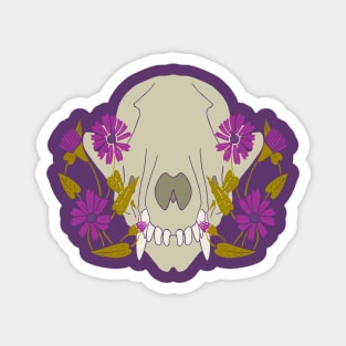 Fox Skull With Flowers Magnet